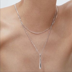 NWT 2 layer silver chain and pendant necklace by Canadian designer, jenny bird!